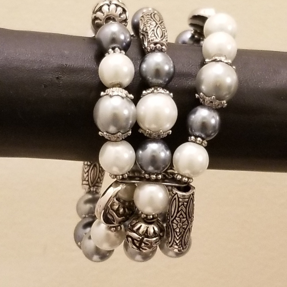 Light blue and Gray 3in1 bracelet